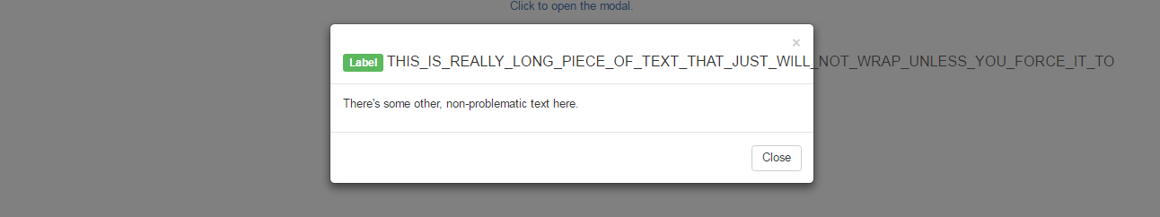 A modal with too-long text