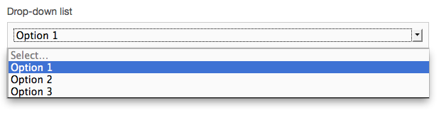 Input of type select, open