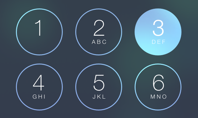iOS unlock keypad