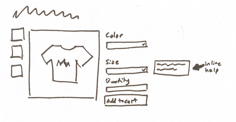 T-shirt product page sketch